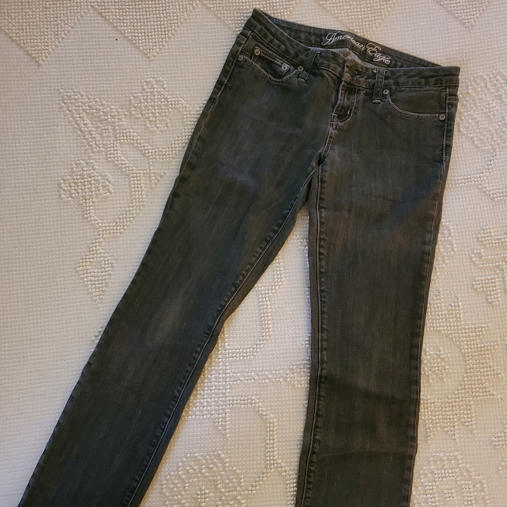 American Eagle 77 straight jeans, faded black - 4